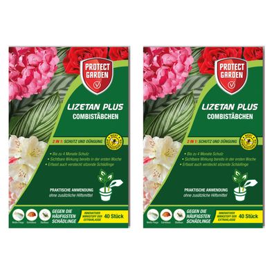 2 x Protect GARDEN® Lizetan® Plus Combistäbchen, 40 Stück