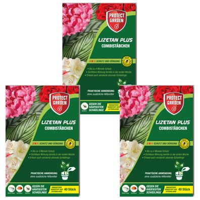 3 x Protect GARDEN® Lizetan® Plus Combistäbchen, 40 Stück