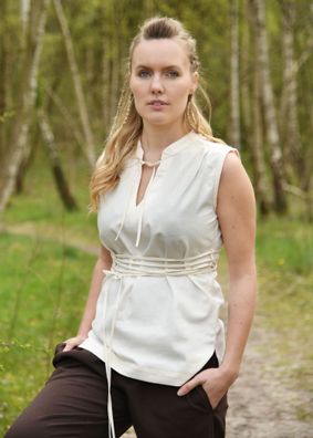 Ärmellose Mittelalter-Bluse Levke, natur