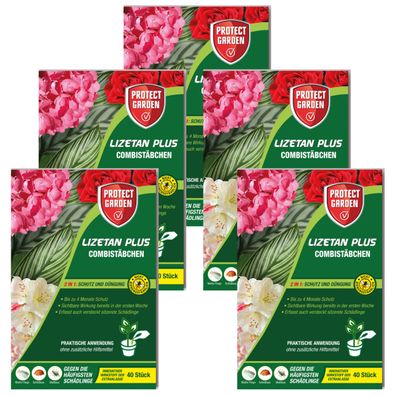 5 x Protect GARDEN® Lizetan® Plus Combistäbchen, 40 Stück