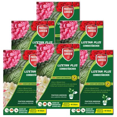 6 x Protect GARDEN® Lizetan® Plus Combistäbchen, 40 Stück