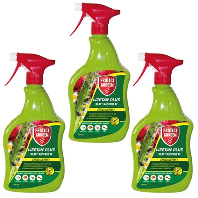 3 x Protect GARDEN® Lizetan® Plus Blattlausfrei AF, 1000 ml