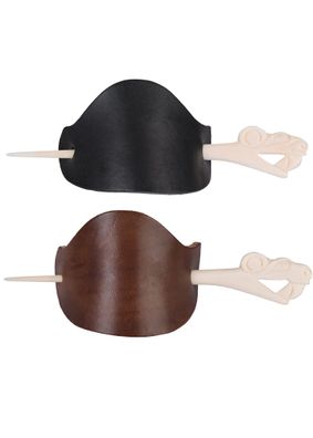Große Wikinger-Haarspange aus Leder mit Knochennadel