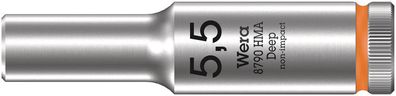 Wera 8790 HMA Deep Steckschlüsseleinsatz mit 1/4"-Antrieb, 5,5 x 50 mm
