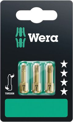 Wera 855/1 TH SB Bits, 3-teilig PZ 3x25, PZ 2x25, PZ 1x25 05073373001