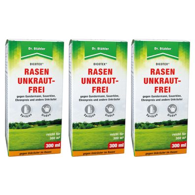 3 x DR. Stähler Dicotex® Rasenunkrautfrei, 300 ml