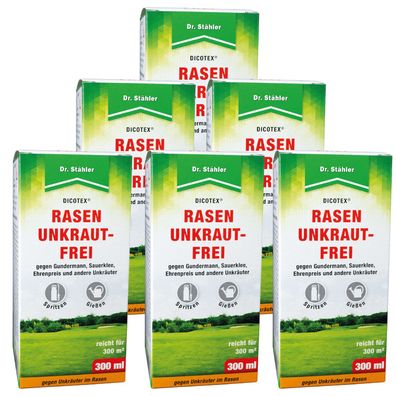 6 x DR. Stähler Dicotex® Rasenunkrautfrei, 300 ml