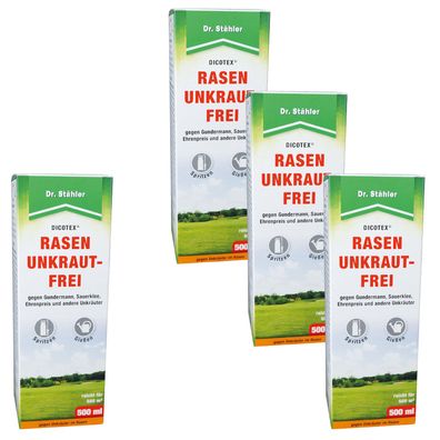 4 x DR. Stähler Dicotex® Rasenunkrautfrei, 500 ml