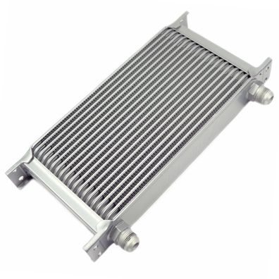 Aluminium ZUSATZ Ölkühler ÖL KÜHLER 19 RIPPEN 330X152X50MM MIT AN10 Anschluss