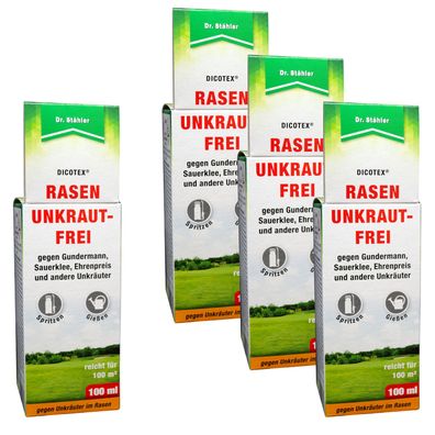 4 x DR. Stähler Dicotex® Rasenunkrautfrei, 100 ml