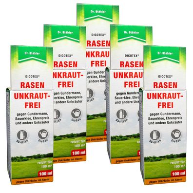 5 x DR. Stähler Dicotex® Rasenunkrautfrei, 100 ml