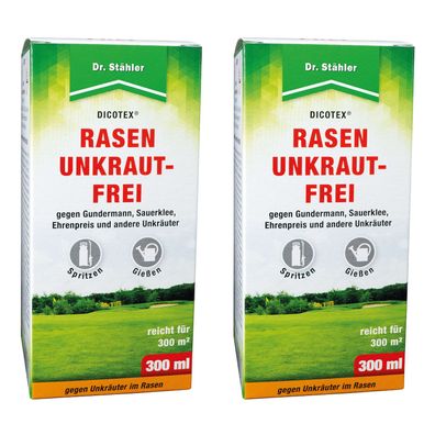 2 x DR. Stähler Dicotex® Rasenunkrautfrei, 300 ml