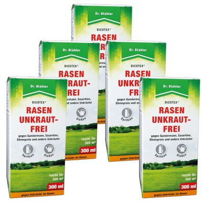 5 x DR. Stähler Dicotex® Rasenunkrautfrei, 300 ml