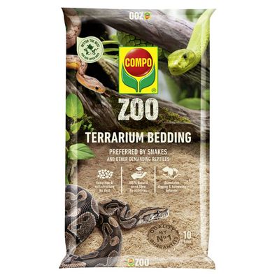 COMPO ZOO Terrarien-Substrat für Schlangen und andere Reptilien, 10 Liter