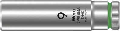Wera 8790 HMA Deep Steckschlüsseleinsatz mit 1/4"-Antrieb, 9 x 50 mm