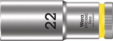 Wera 8790 HMC Deep Steckschlüsseleinsatz mit 1/2"-Antrieb, 22 x 83 mm