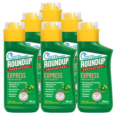6 x ROUNDUP® Unkrautfrei Express Konzentrat, 500 ml