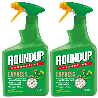 2 x ROUNDUP® Unkrautfrei Express AF, 1 Liter