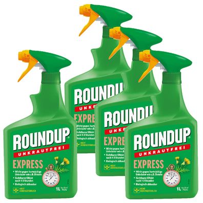 4 x ROUNDUP® Unkrautfrei Express AF, 1 Liter