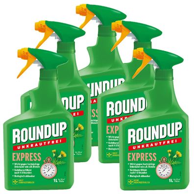 5 x ROUNDUP® Unkrautfrei Express AF, 1 Liter