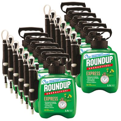 12 x ROUNDUP® Unkrautfrei Express AF Drucksprühgerät, 2,5 Liter