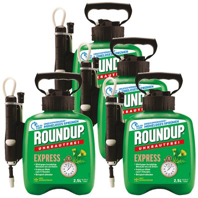 4 x ROUNDUP® Unkrautfrei Express AF Drucksprühgerät, 2,5 Liter
