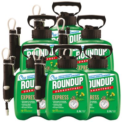 6 x ROUNDUP® Unkrautfrei Express AF Drucksprühgerät, 2,5 Liter