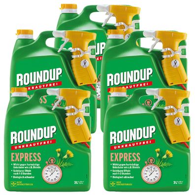 5 x ROUNDUP® Unkrautfrei Express AF Sprühflasche, 3 Liter