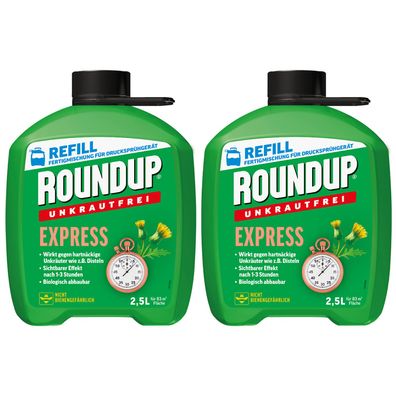 2 x ROUNDUP® Unkrautfrei Express AF Fertigmischung, 2,5 Liter