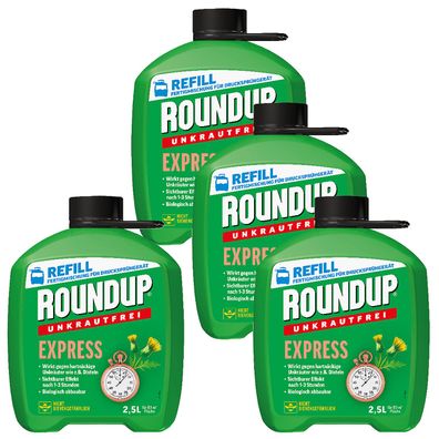 4 x ROUNDUP® Unkrautfrei Express AF Fertigmischung, 2,5 Liter