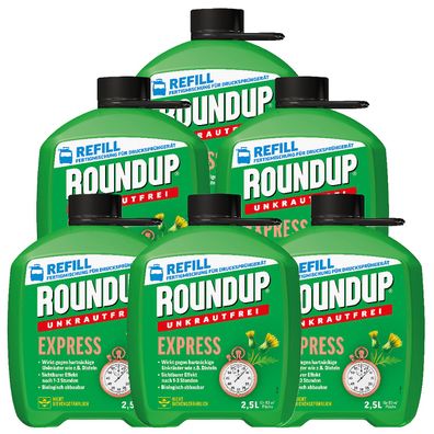 6 x ROUNDUP® Unkrautfrei Express AF Fertigmischung, 2,5 Liter