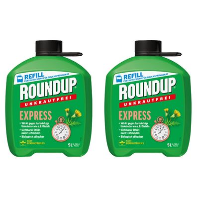2 x ROUNDUP® Unkrautfrei Express AF Fertigmischung, 5 Liter
