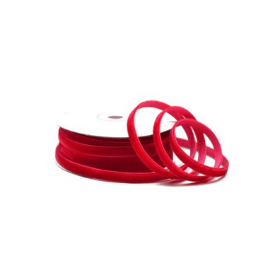 Samtband 6mm x 10m Rolle Rot