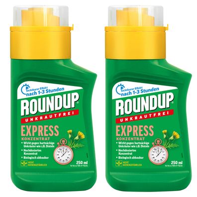 2 x ROUNDUP® Unkrautfrei Express Konzentrat, 250 ml