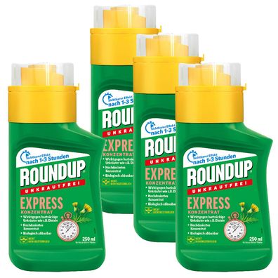 4 x ROUNDUP® Unkrautfrei Express Konzentrat, 250 ml