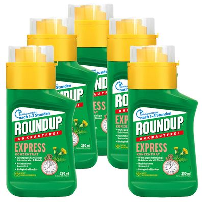 5 x ROUNDUP® Unkrautfrei Express Konzentrat, 250 ml