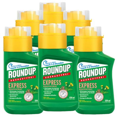 6 x ROUNDUP® Unkrautfrei Express Konzentrat, 250 ml