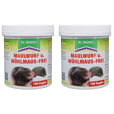 2 x DR. Stähler Maulwurf- und Wühlmausfrei, 100 Kugeln