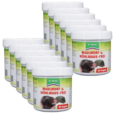 12 x DR. Stähler Maulwurf- und Wühlmausfrei, 50 Kugeln