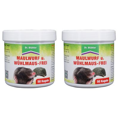 2 x DR. Stähler Maulwurf- und Wühlmausfrei, 50 Kugeln