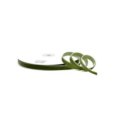 Samtband 10mm x 10m Rolle Moosgrün