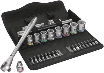 Wera 8100 SB 7 Zyklop Metal-Knarrensatz Durchsteckvierkant 3/8"-Antrieb 29tlg