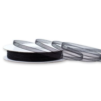 Organzaband 3mm x 50m Rolle Schwarz
