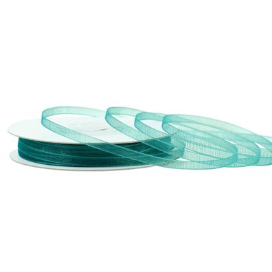 Organzaband 3mm x 50m Rolle Petrol