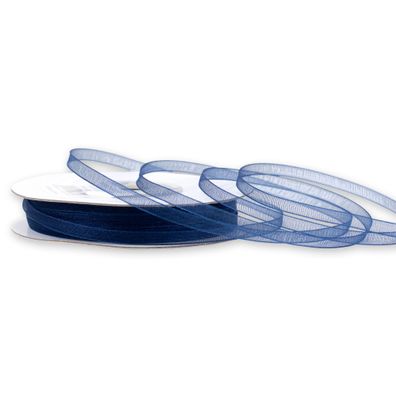 Organzaband 3mm x 50m Rolle Dunkelblau