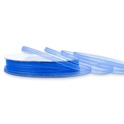 Organzaband 3mm x 50m Rolle Blau
