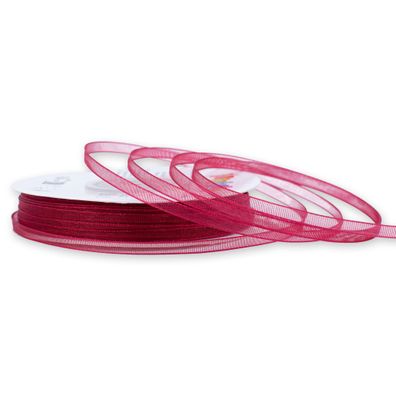 Organzaband 3mm x 50m Rolle Bordeaux