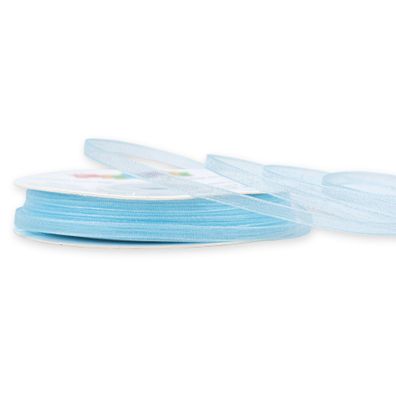 Organzaband 3mm x 50m Rolle Hellblau