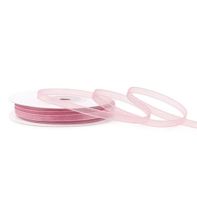 Organzaband 3mm x 50m Rolle Altrosa