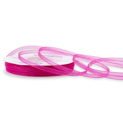 Organzaband 3mm x 50m Rolle Fuchsia